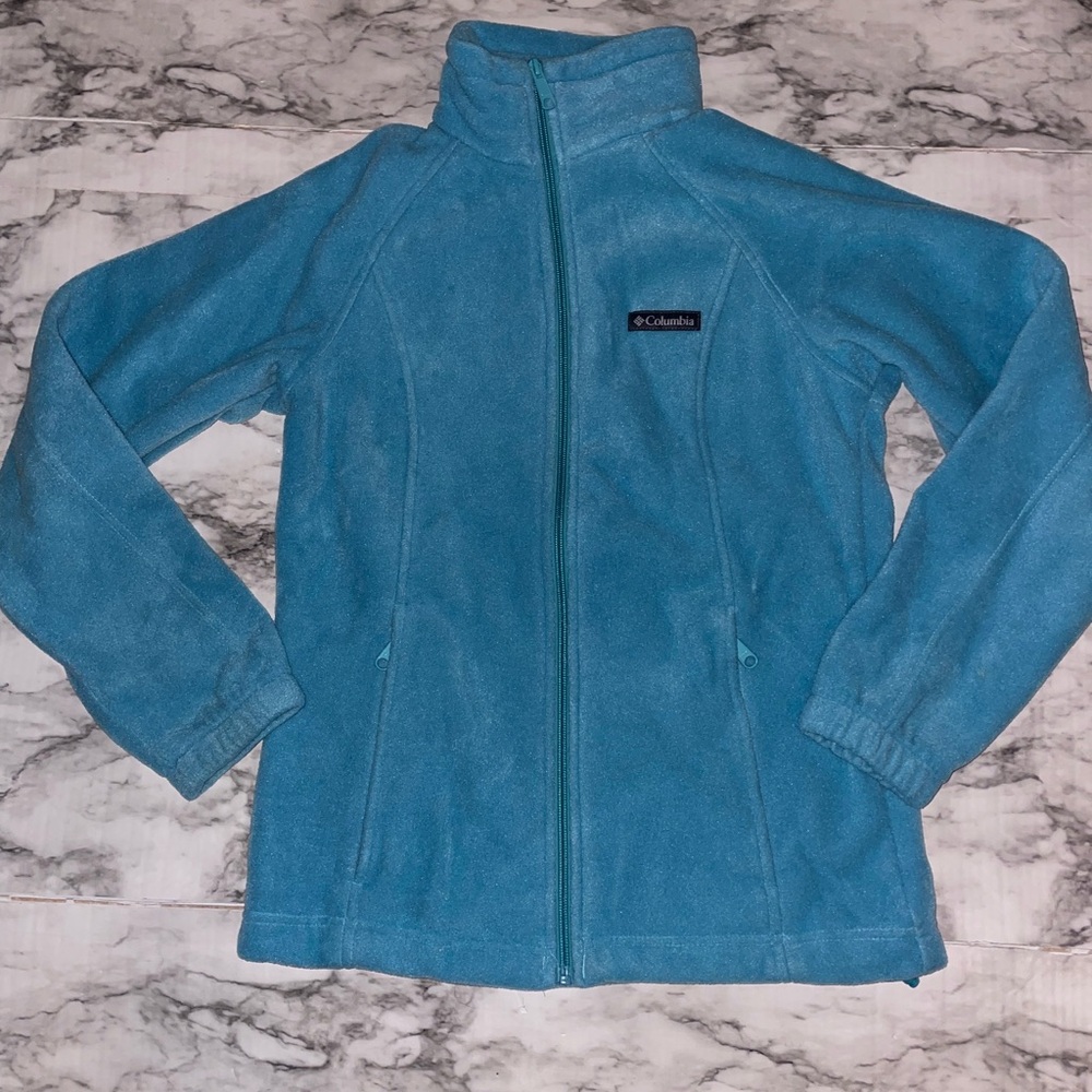 Columbia Turquoise Full-Zip Fleece Jacket
